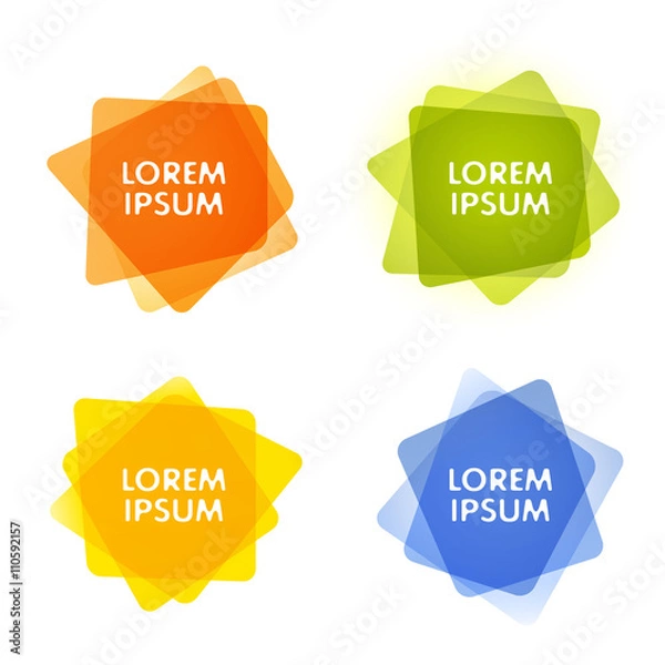 Fototapeta Set of colorful vector shapes. Abstract vector banners. Design elements.