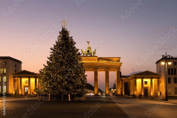 Fototapeta Weihnachten in Berlin Brandenburger Tor