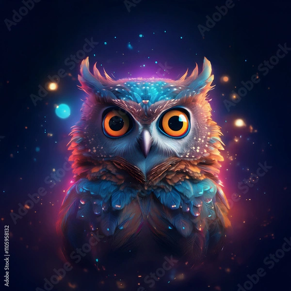 Obraz owl in the night