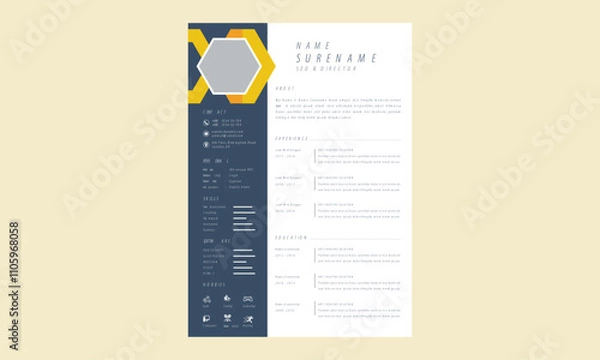 Fototapeta Resume curriculum template design