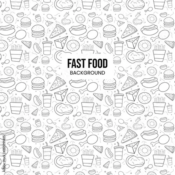 Obraz Food vector background design, fast food background design template