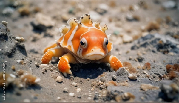 Fototapeta close-up of a small aquatic creature