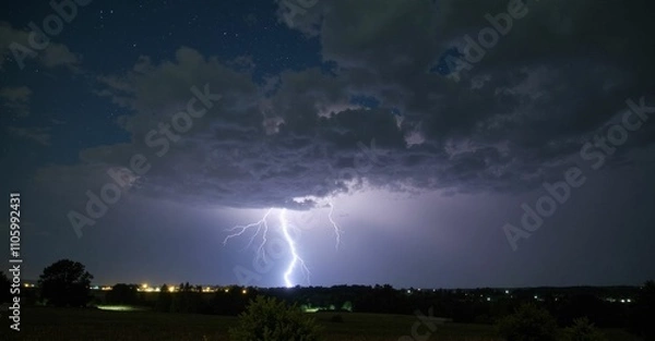 Fototapeta the night sky during a storm
