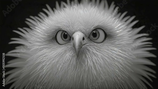 Fototapeta eagle, captured against a stark black background