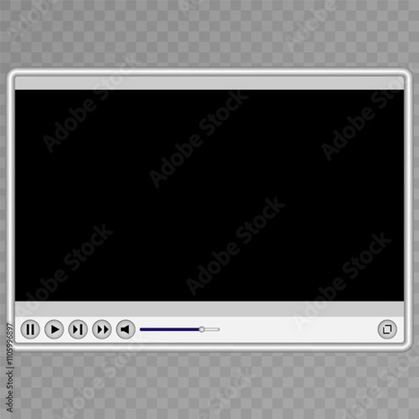Obraz Realistic video player with shadow . 