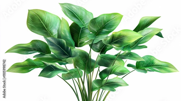Obraz Tropical leaves foliage plant jungle bush floral arrangement nature backdrop isolated on white background, clipping path included