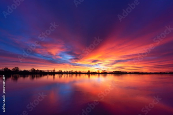 Fototapeta lever de soleil incroyable