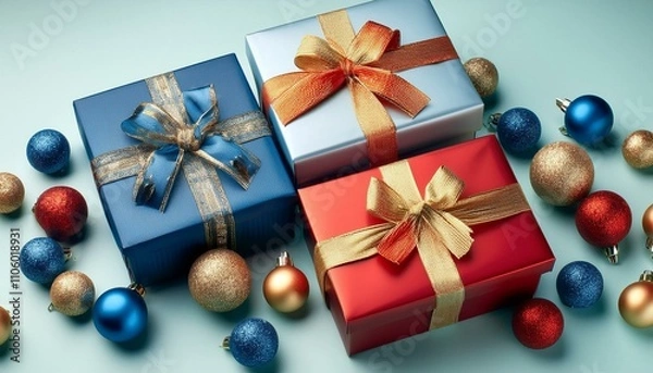 Fototapeta christmas gift boxes
