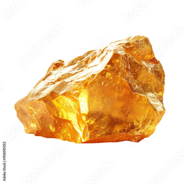 Fototapeta Large Gold Nugget, gold stone - 3D Render - Transparent PNG