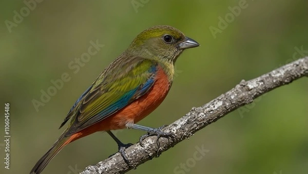 Obraz Female Painted Bunting in Punta de Mita, Mexico.