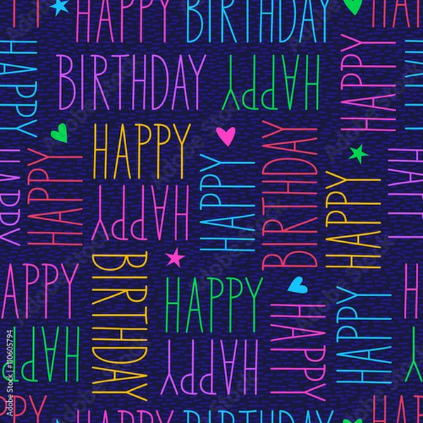 Obraz happy birthday seamless pattern