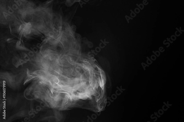 Fototapeta Abstract Smoke Swirls on Black Background