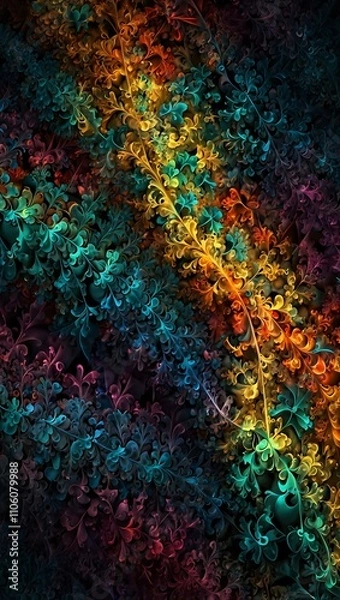 Obraz Fractal abstract background with intricate patterns.