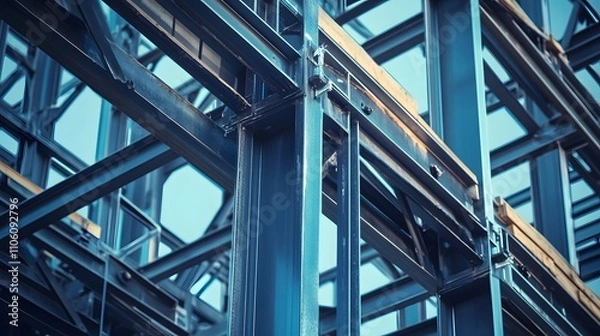 Obraz Steel Structure Framework Building Construction Beams