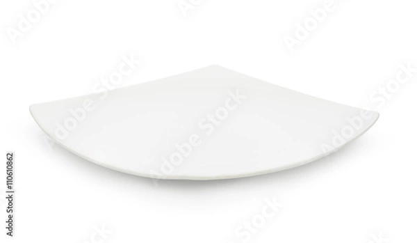 Obraz Empty white ceramic dish on white background