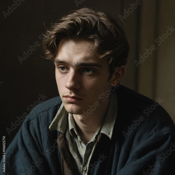 Obraz a melancholy young man