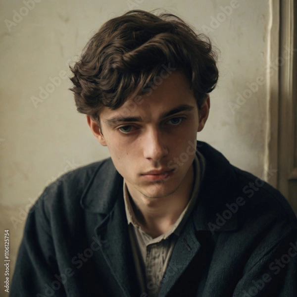 Obraz a melancholy young man