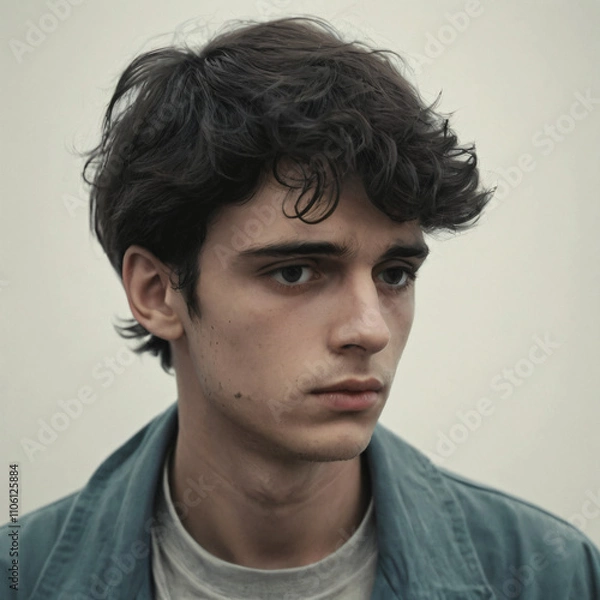 Obraz a melancholy young man