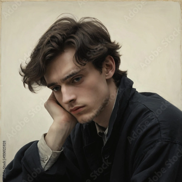 Obraz a melancholy young man