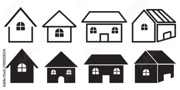 Fototapeta Web home icon for apps and websites, House icon, Home sign in circle or Main page icon