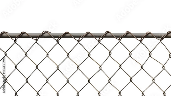 Fototapeta chain link fence with metal top rail