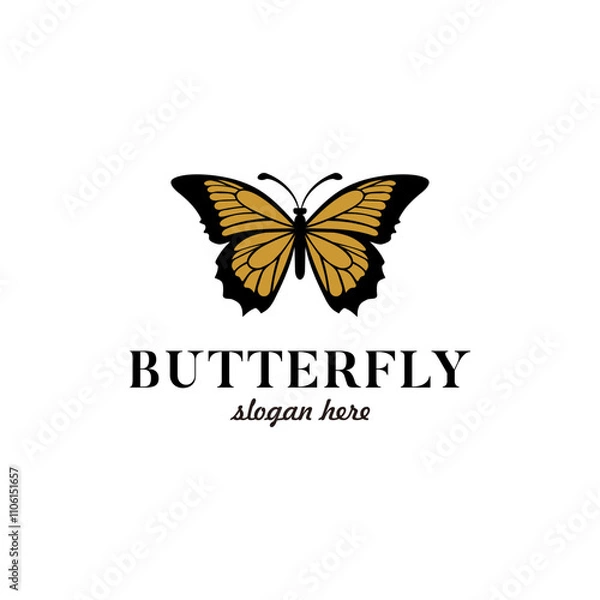 Obraz Gold Butterfly elegance Logo Vector
