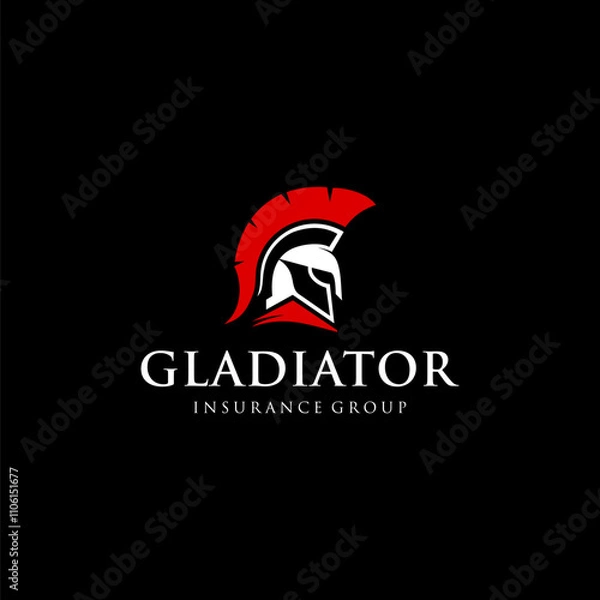 Obraz The Gladiator Head Simple Logo Vector