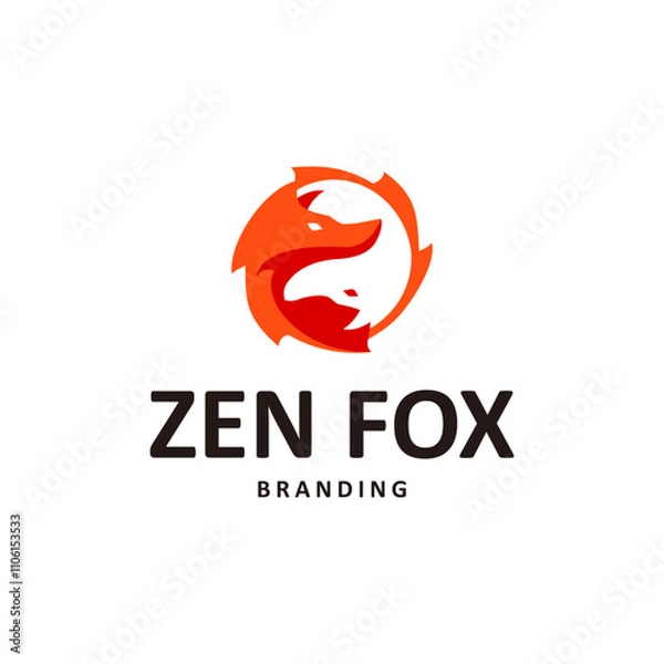 Obraz Zen Fox Ilustration Logo Vector