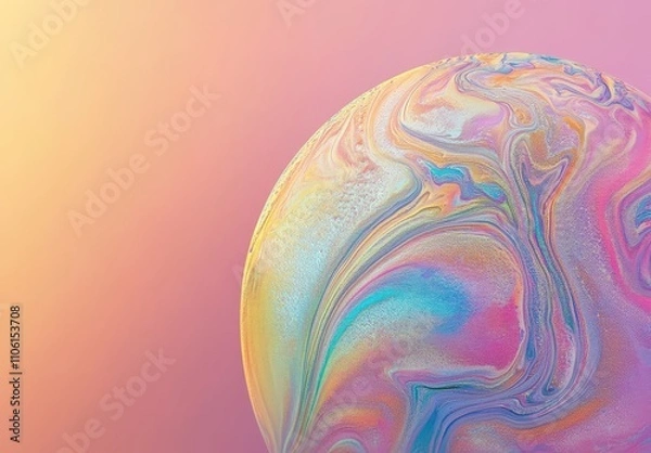 Fototapeta Colorful Abstract Texture with Iridescent Swirls and Soft Gradient Background for Creative and Artistic Projects