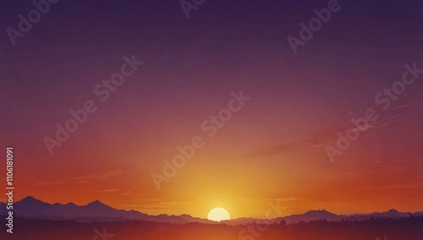 Fototapeta Gradient sunset background in purple and orange tones.