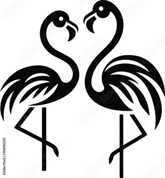 Obraz flaming's vector icon white background. 