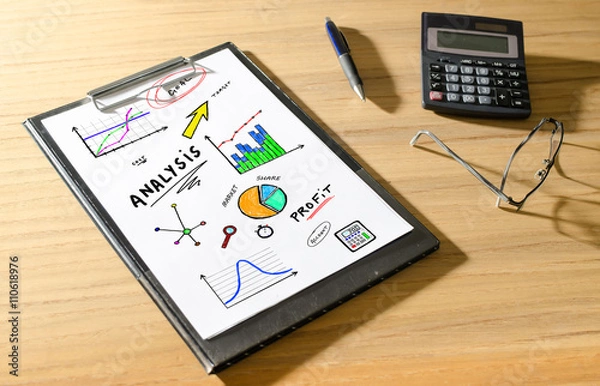 Fototapeta Concept of analysis on a desk