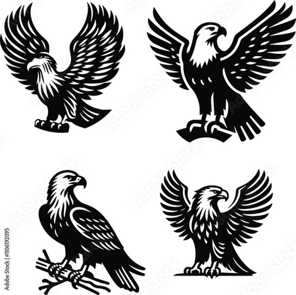 Obraz Genus Aquila silhouette vector icon white background.