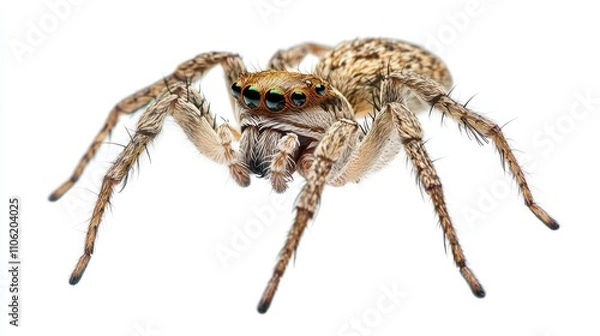 Fototapeta Close-up of a jumping spider on white background. (1)
