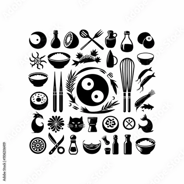 Obraz miscellaneous vector icon white background.