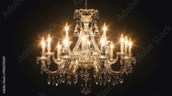 Fototapeta Fancy chandelier isolated on transparent background