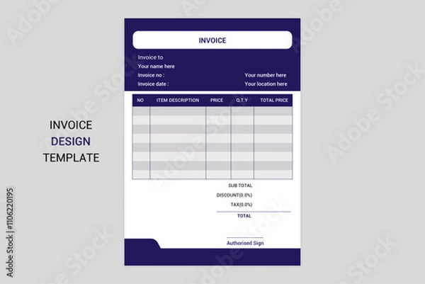 Fototapeta simple modern creative clean invoice design template.