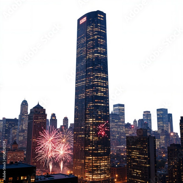 Obraz city skyline at night