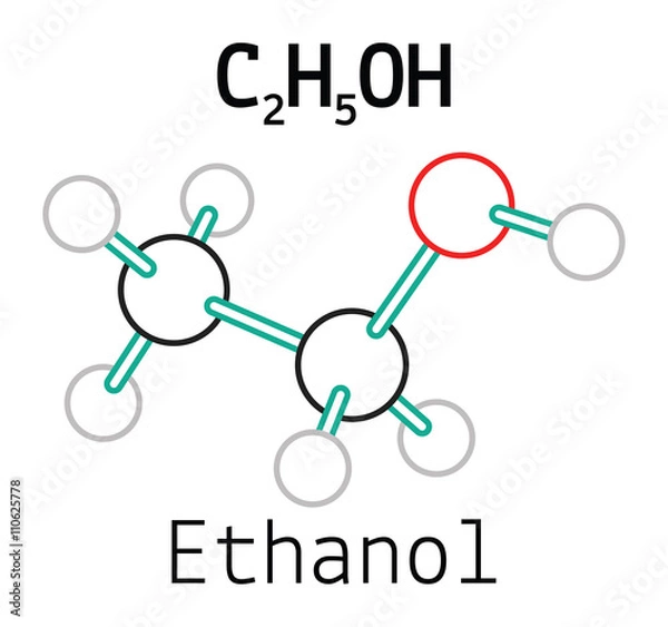Fototapeta C2H5OH ethanol molecule