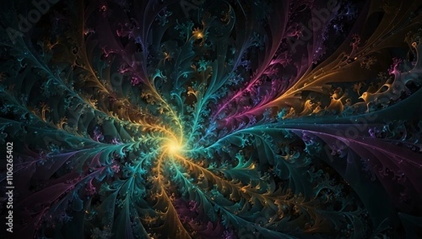 Fototapeta Imaginary fractal background image.