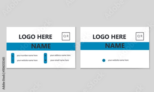 Fototapeta Modern business Card design template, Clean professional business card template, visiting card, Vector illustration print template. 