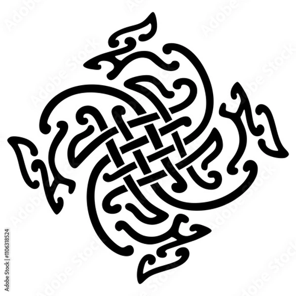 Obraz Viking fylfot decorative element.