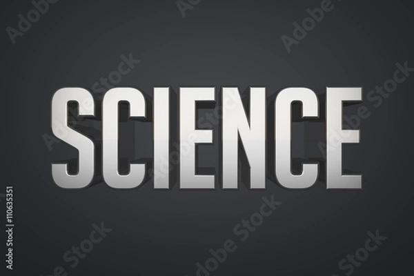 Fototapeta Science - metallic text 3d render on black background