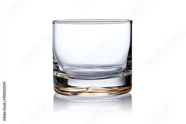 Fototapeta A sophisticated, empty glass resting on a smooth surface, ideal for serving whiskey or cocktails. Perfect for bar or dining settings, highlighting elegance and simplicity.