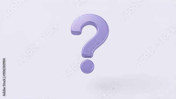 Fototapeta 3D illustration question mark. Generative AI