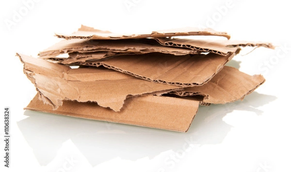 Obraz  Stack of torn cardboard isolated on white background