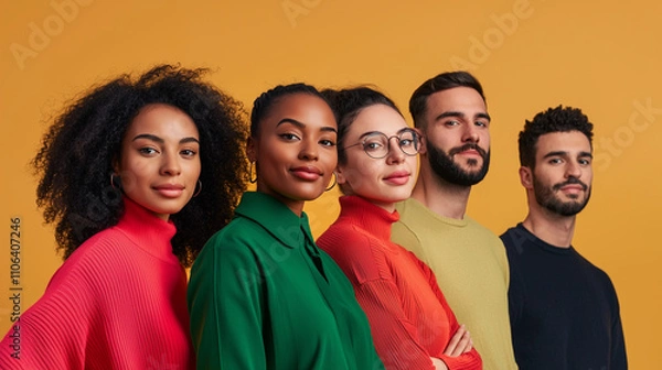 Fototapeta Diverse Group of Individuals Smiling Together in Unity
