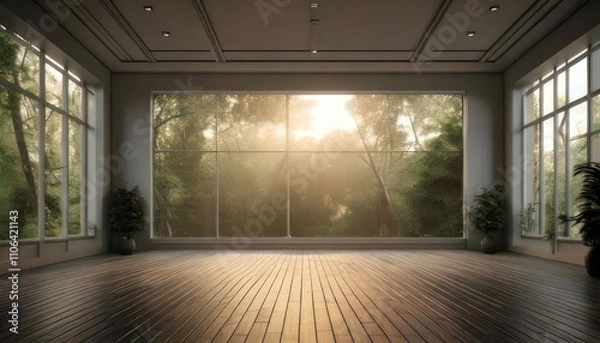 Fototapeta Minimalist Empty Room Interior 3D Rendering