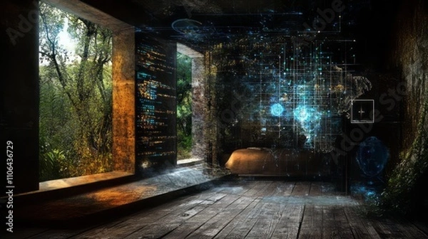 Fototapeta Horror vacui - fear of loneliness in the age of information technology 37