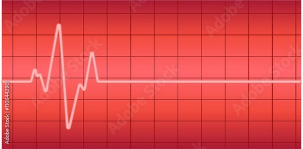 Fototapeta Herzstillstand rote Nulllinie - Herzversagen